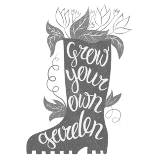 Lettering - Grow Your Own Garden Rubber Boot Sticker