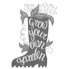 Lettering - Grow Your Own Garden Rubber Boot Sticker