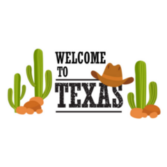 Lettering Illustration Welcome To Texas Cactus Sticker