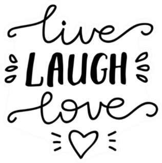 Lettering live, Laugh, Love Cute Doodle Sticker