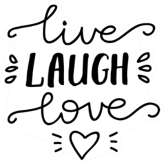 Lettering live, Laugh, Love Cute Doodle Sticker