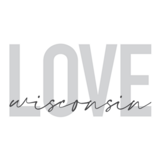 Lettering love Wisconsin Illustration Sticker