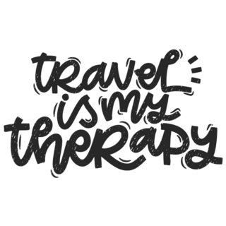 Lettering Phrases Travel Is My Therapy Sticker