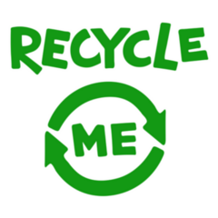 Lettering Recycle Me With Arrow Sticker