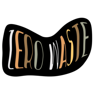 Lettering Zero Waste, Recycle Eco-friendly Sticker