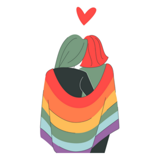 Lgbt Concept Rainbow Couple Pride Sticker 