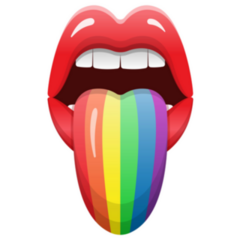 Lgbt Lips With Rainbow Color Tongue Sticker