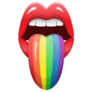 Lgbt Lips With Rainbow Color Tongue Sticker