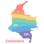 Lgbt Pride Colombia Map Sticker