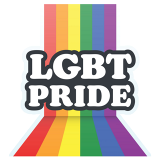 Lgbt Pride Lettering On Rainbow Sticker