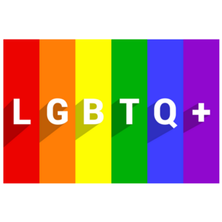 Lgbtq+ On Striped Pride Flag Rainbow Illustration Sticker