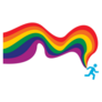 Lgbtq Rainbow Flag From Blue Icon Person Sticker 