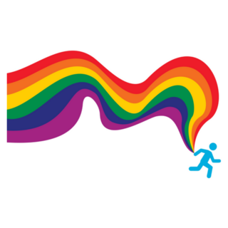 Lgbtq Rainbow Flag From Blue Icon Person Sticker 