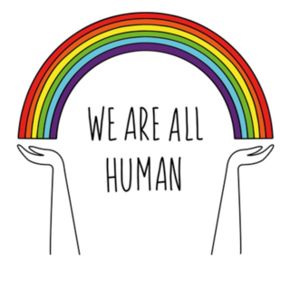 Lgbtq We Are All Human Rainbow Sticker
