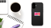 Lgbtq Word Cloud Sticker on a Phone (New) example