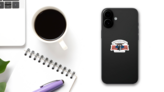 Liberty Bell Philadelphia, Pennsylvania Detailed Illustration Sticker on a Phone (New) example