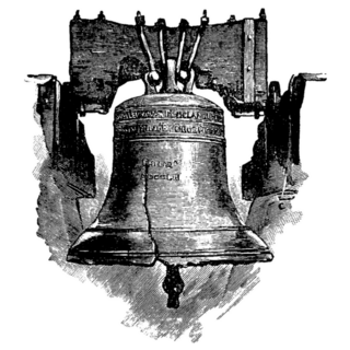 Liberty Bell Vintage Engraved Illustration Pennsylvania Sticker