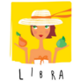 Libra As A Woman Holding An Apple And Pear Sticker