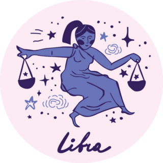 Libra Cute Whimsical Astrological Illustration Sticker