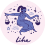 Libra Cute Whimsical Astrological Illustration Sticker