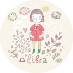 Libra Doodle Drawn Little Girl Sticker