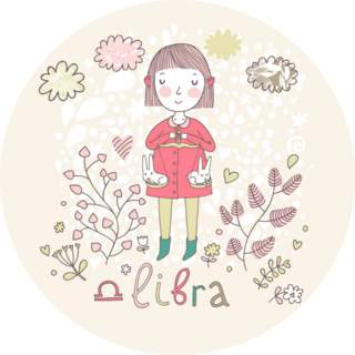 Libra Doodle Drawn Little Girl Sticker