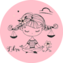 Libra Girl Meditating Flowers Zodiac Sticker