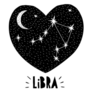 Libra Hand Drawn Zodiac Heart Sticker