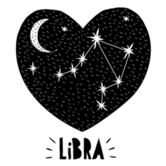 Libra Hand Drawn Zodiac Heart Sticker