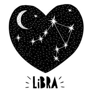 Libra Hand Drawn Zodiac Heart Sticker