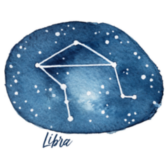 Libra Star Constellation Watercolor Sticker