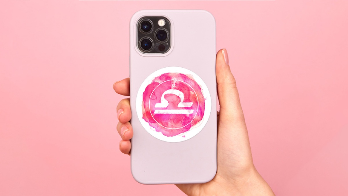 Libra Sticker on a Phone Case