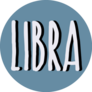 Libra White Lettering On Blue Sticker