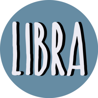 Libra White Lettering On Blue Sticker