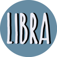 Libra White Lettering On Blue Sticker