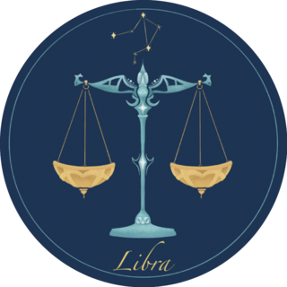Libra Zodiac Card Circle Sticker