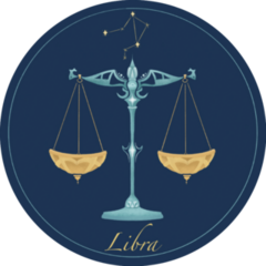 Libra Zodiac Card Circle Sticker