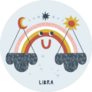 Libra Zodiac Cartoon Rainbow Illustration Sticker