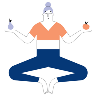 Libra Zodiac Girl Holding Fruit Sticker