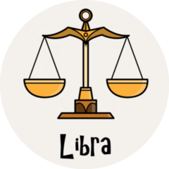 Libra Zodiac Hand Drawn Scales Cartoon Sticker
