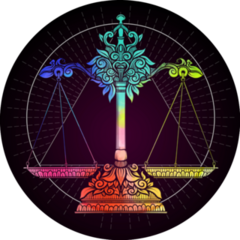 Libra Zodiac Multicolor On Black Sticker