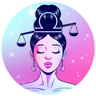 Libra Zodiac Sign Beautiful Artwork Sticker