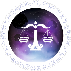Libra Zodiac Sign Dark Sky Sticker