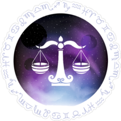 Libra Zodiac Sign Dark Sky Sticker