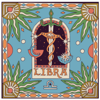 Libra Zodiac Sign Horoscope Square Sticker