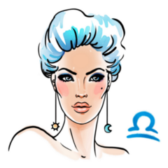 Libra Zodiac Sign Ink And Watercolor Sticker