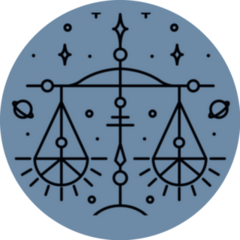 Libra Zodiac Sign On Blue Background Sticker