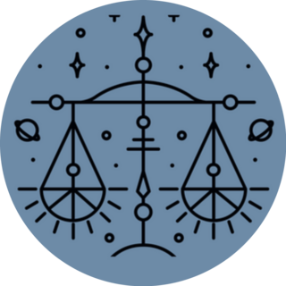 Libra Zodiac Sign On Blue Background Sticker