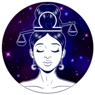 Libra Zodiac Space Galaxy Girl Sticker