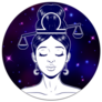 Libra Zodiac Space Galaxy Girl Sticker